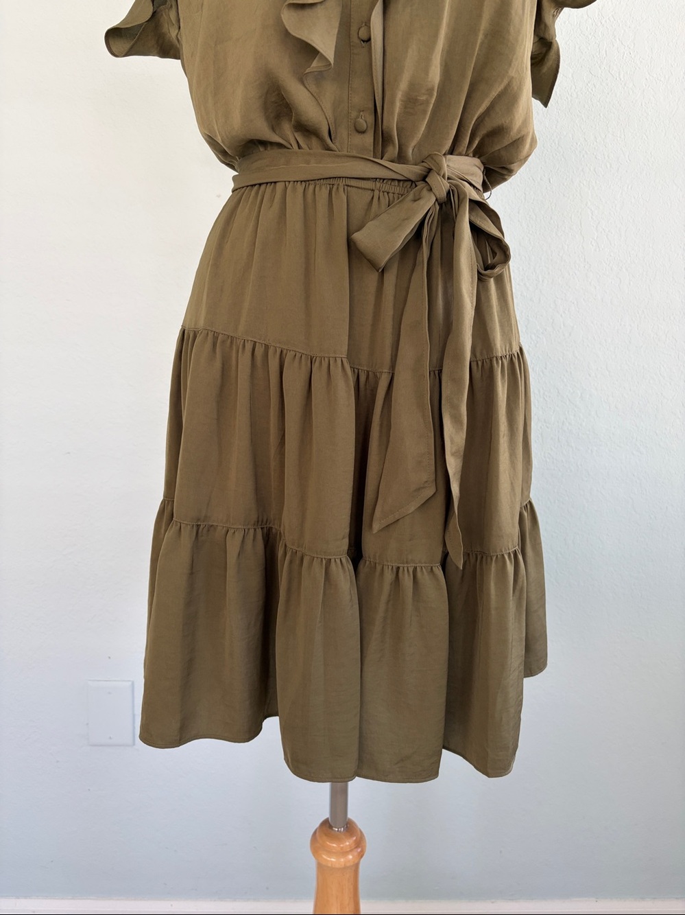 Lauren Ralph Lauren Black Label Satin Ruffle Tiered Dress - Picture 5 of 12